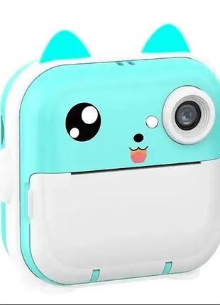 Мини принтер toycloud print camera фотоаппарат с мгновенной печатью мятный