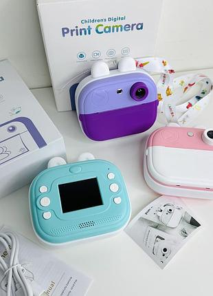 Мини принтер 68256 print camera фотоаппарат с мгновенной печатью 3 цвета