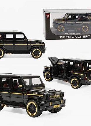 Машинка металлическая автоексперт mercedes-benz gelandewagen мерседес гелик звук, свет 1:24 черный с золотом