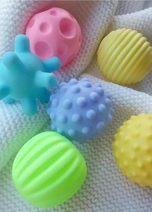 Набір тактильних м'ячиків play toy за методикою монтессорі (текстурні, сенсорні) яскраві
