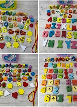 Шнуровка деревянная tree toys md 0344 в сундучке 50 шт