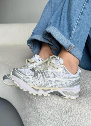 😍 жіночі кросівки asics gel-kayano 14 silver/white