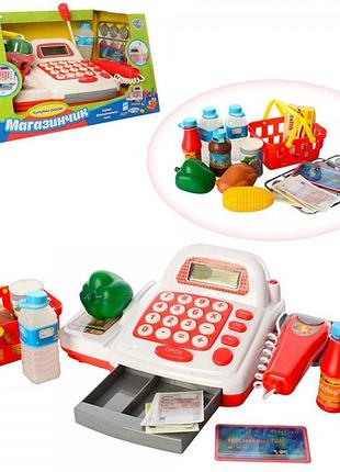 Детский кассовый аппарат 7300 limo toy микрофон сканер продукты в корзинке магазинчик