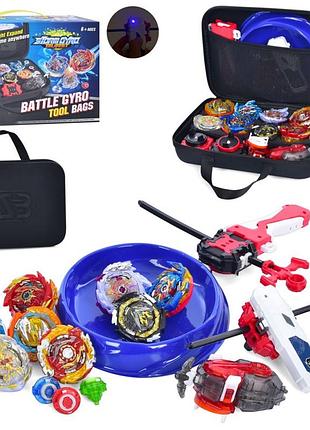 Набір пухирців beyblade toycloud 1688-8b бейблейд 8 шт., арена, запускники, сумка для зберігання