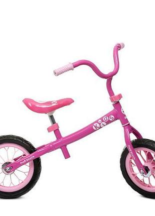 Біговел дитячий profi kids велобіг двоколісний 12" eva рожевий