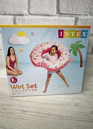 Надувной круг intex пончик 107х99 см 56265