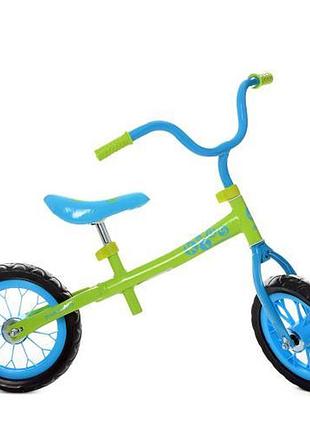 Біговел дитячий profi kids велобіг двоколісний 12" eva зелено-блакитний