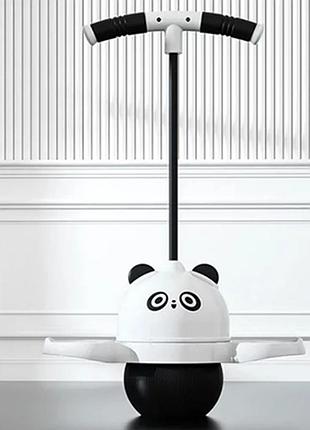 Детский джампинг прыгунки с подсветкой pogo jumper панда черно-белый