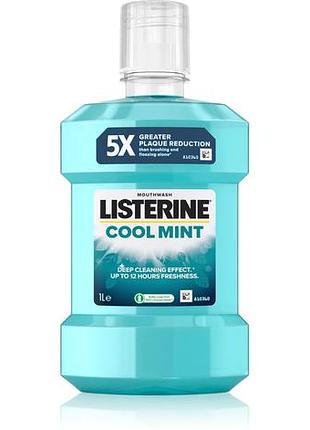 Рідина для полоскання рота для свіжого подиху listerine cool mint 1000 мл