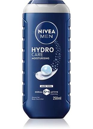 Гель для душа для лица, тела и волос nivea men hydrocare 250 мл
