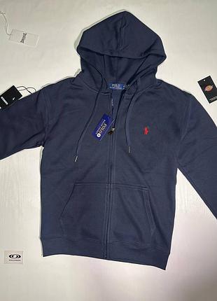 Чоловіче худі polo ralph lauren темно-синє на блискавці розмір m