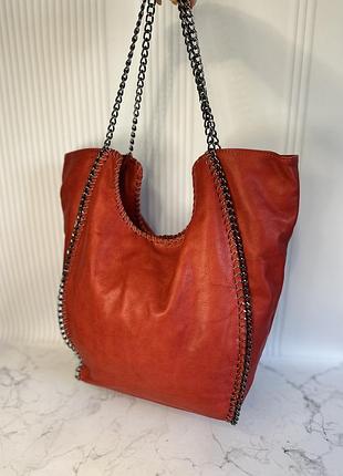 Велика італійська шкіряна сумка stella mccartney