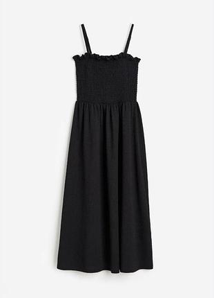 Сукня платття міді на боетелях резинці чорнe h&m m-l
