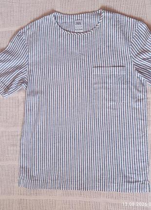Льняная блуза оверсайз zara