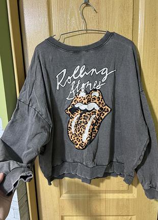 Кофта  світшот оверсайз варений принт rolling stones
