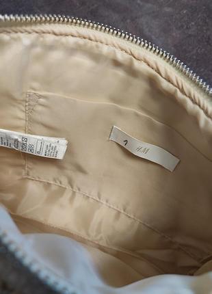 Бежевая сумка на плечо от h&amp;m из фактурного текстиля. 7