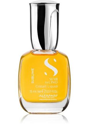 Увлажняющая маселка для блеска и шелковистости волос alfaparf milano semi di lino sublime cristalli 15 мл