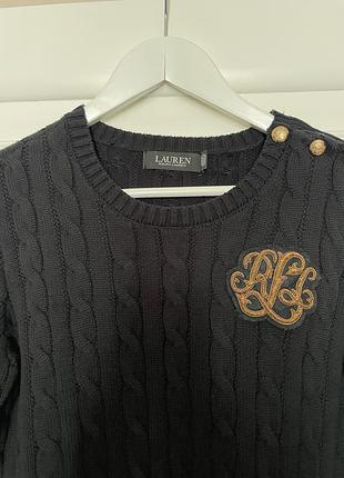 Lauren ralph lauren оригінальний в’язаний светр, темно-синій,,100% бавовна 9