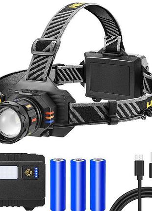 Мощный налобный led фонарь, налобный фонарь для точных работ аккумуляторный свет hj-94