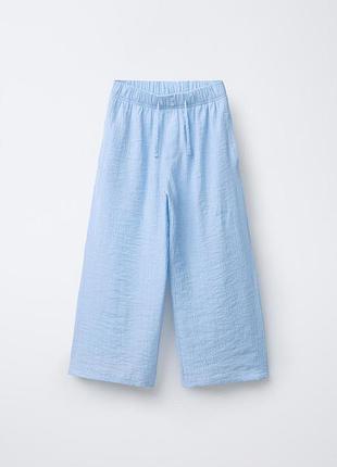 Лёгкие брюки палаццо жатка zara