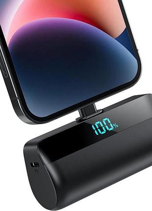Повербанк power bank для iphone на lightning, pd емкостью 5200 мач с функцией быстрой зарядки, компактный powerbank, совместимый с