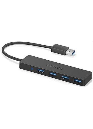 Usb-хаб anker ank-hub-a7516, 4 порта, usb 3.0, ультратонкий (оригинал)