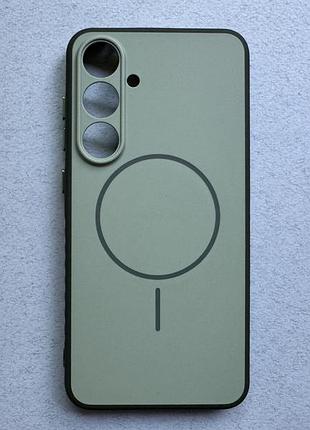 Samsung galaxy s24 fe чохол proove softline green з magnetic ring, зелений, з магнітами та бездротовою зарядкою