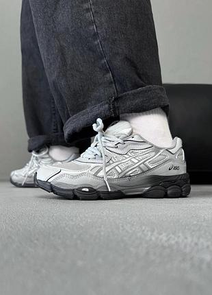 Мужские кроссовки asics gel-nyc silver/black
