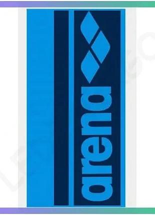 Рушник arena logotype jacquard towel 140х50 см для плавания 100% хлопок унисекс голубой темно-синий