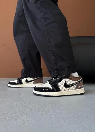 Кросівки чоловічі nike air jordan 1 low x gucci