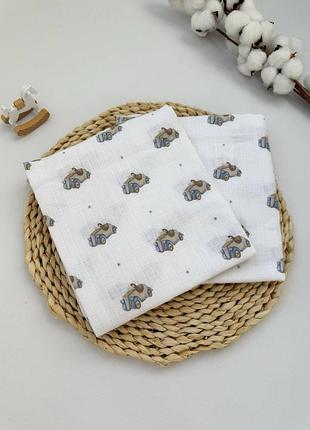 Муслиновая пелёнка для новорожденных 90×80 см — многоразовая детская пелёнка для малыша, пелёнка в роддом автомобіль
