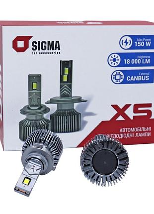 Led лампа sigma x5 75w hb3/hb4 canbus