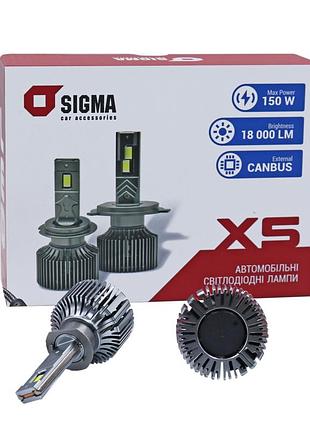 Led лампа sigma x5 75w h1 canbus