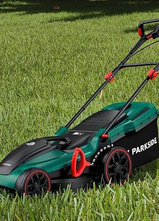 Косилка на колесах электрическая parkside (германия), надежная электрическая газонокосилка, pig