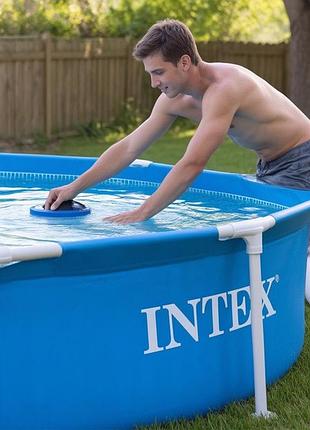 Басейн каркасний для дачі (244x51см) intex, жорсткий каркасний басейн, басейн дитячий каркасний, каркасний басейн на дачу, pig
