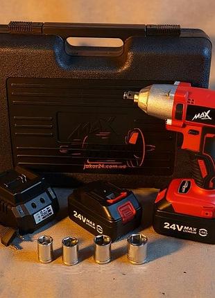 Електричний гайковерт ударний 3000w 24v/3ah max (польща), акумуляторний гайковерт для автосервісу, електричний гайковерт, pig