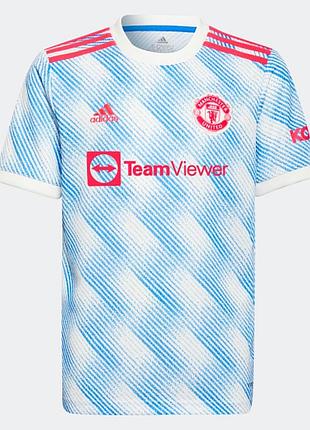 Футболка детская футбольная manchester united fc adidas синяя