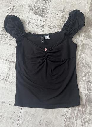 Чорний топ divided by h&m