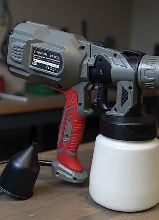 Пістолет фарборозпилювач 550вт intertool, пульверизатор будівельний, домашній фарбопульт, фарбопульт для фарбування машини, pig