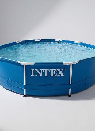 Каркасный бассейн каркасный (366x76см) intex, каркасный бассейн слив воды, бассейн для дачи уличный каркасный, pig
