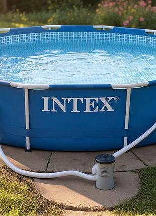 Надувні каркасні басейни (305х76см) intex, квадратний каркасний басейн, збірний каркасний басейн, pig