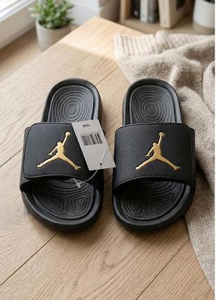 Шлепанцы jordan черные, сланцы nike jumpman, размер 43-43,5