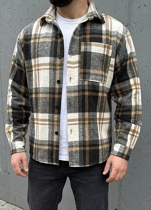 Рубашка мужская  в клетку байка  m-l, l-xl, xl-xxl  14 цветов av4909-1062ве