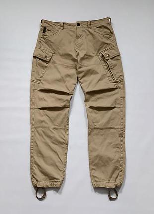 Мужские карго брюки g-star raw roxic straight tapered cargo pants - sahara garment dyed