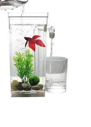 Акриловий акваріум для рибок my fun fish самоочисний міні-акваріум з краном для легкого очищення