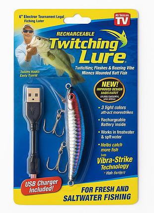 Рибальська приманка з акумулятором електронний воблер на хижу рибу • twitching lure приманка що світиться з usb зарядкою