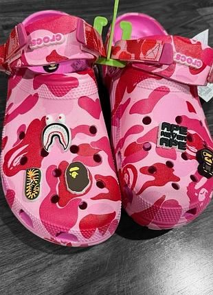 Тапки crocs x bape