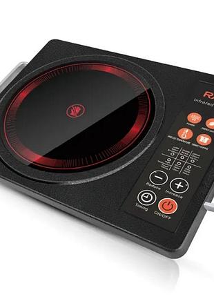 Інфрачервона настільна плита raf r.8046 3500 вт • електроплитка infrared cooker з однією конфоркою для дому, дачі та кухні