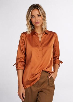 Шовкова жіноча блузка leia blouse rust від відомого скандинавського бренду ane mone.