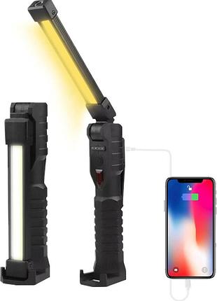 Ліхтар light l08-1 з магнітним підставою та підвісним гачком для кемпінгу ∙ акумуляторний поворотний ліхтар light l08-1